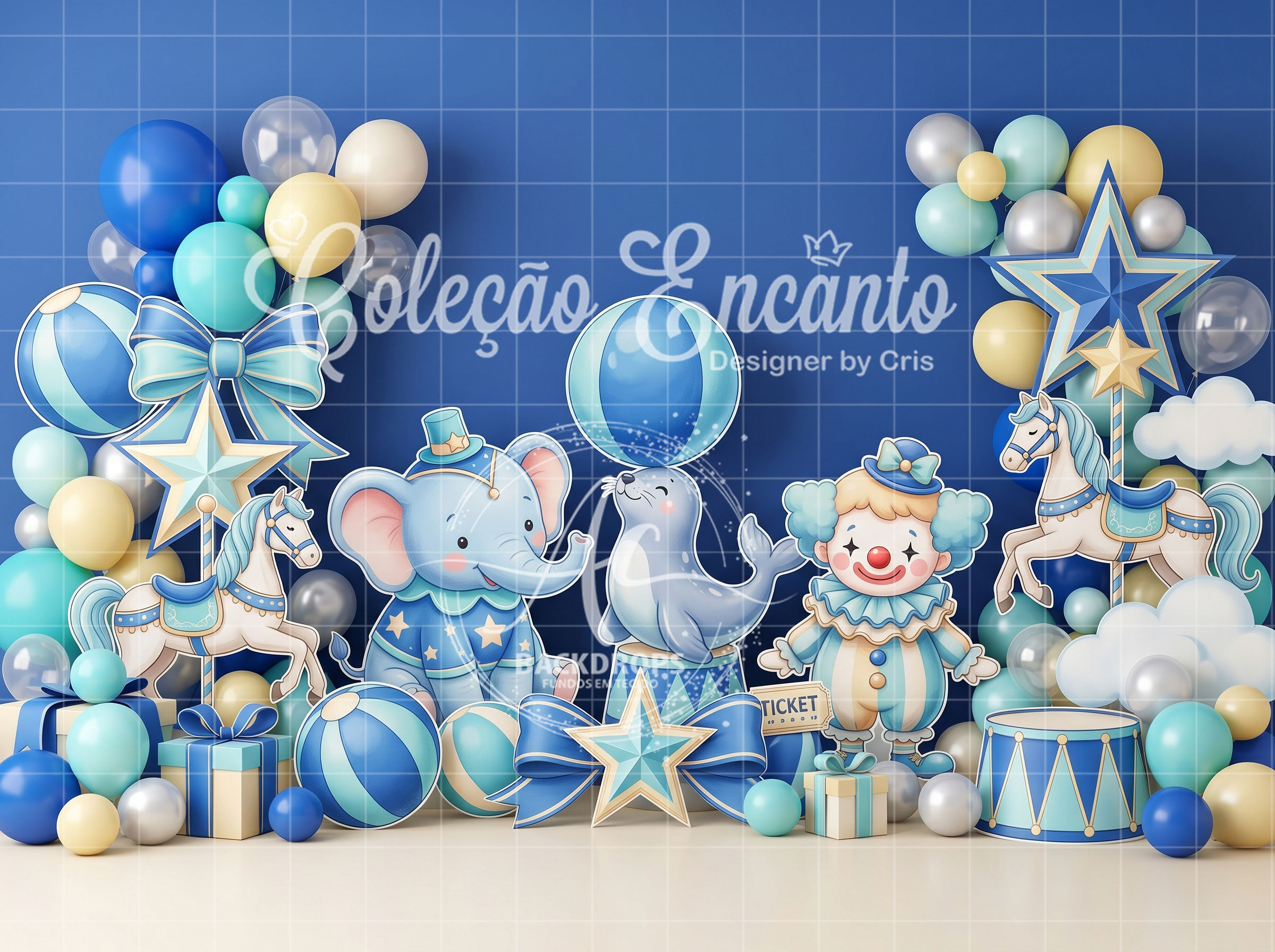 Fundo Fotográfico em Tecido - Circo - Coleção Encanto 3D