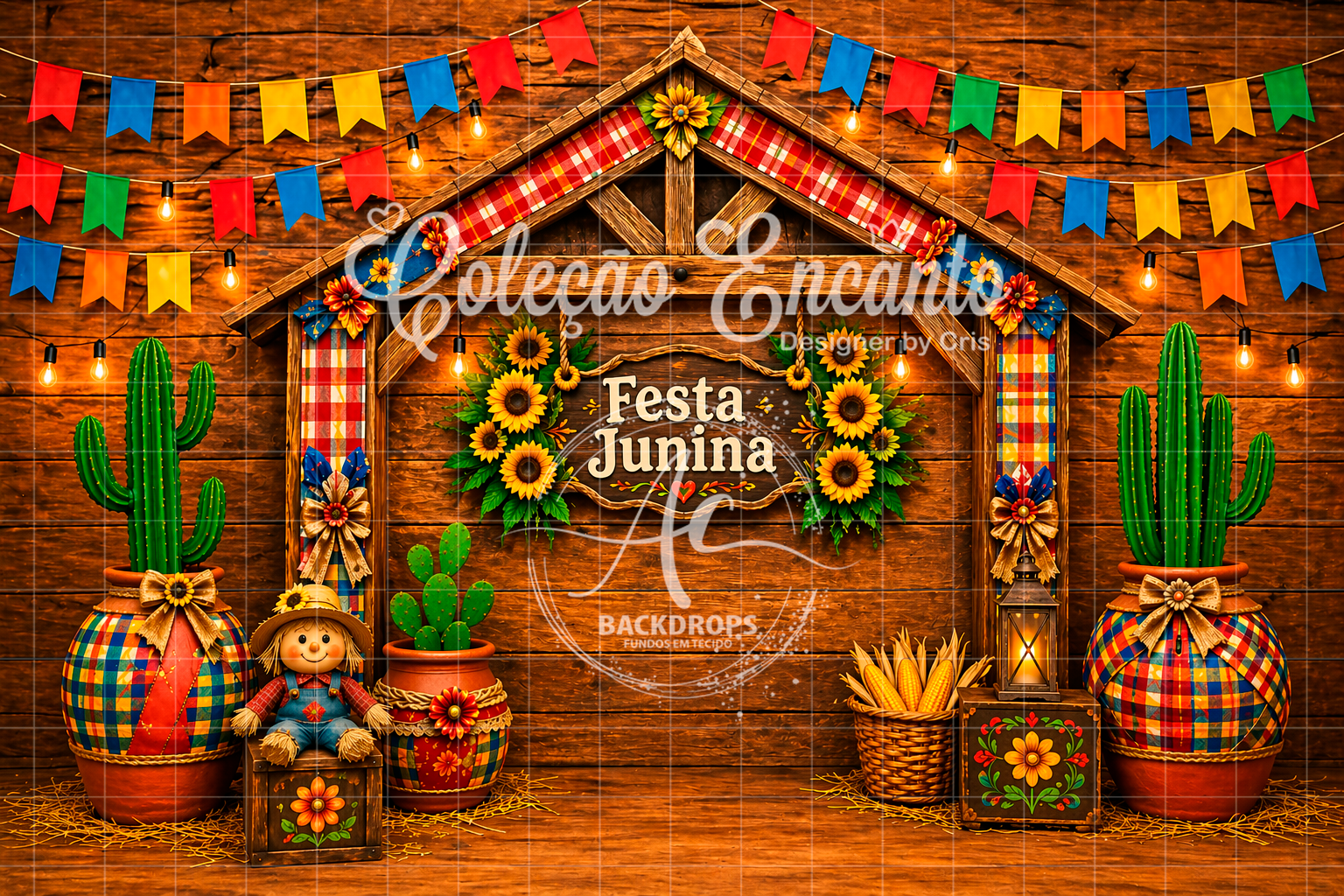 Fotográfico em Tecido - Festa Junina - Coleção Encanto 3D