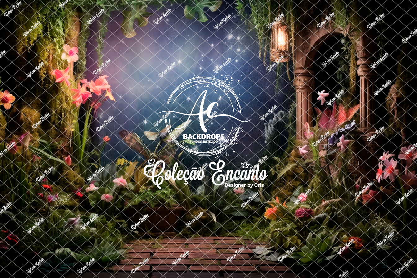 Fundo Fotográfico em Tecido - Floresta encantada - Encanto 3D