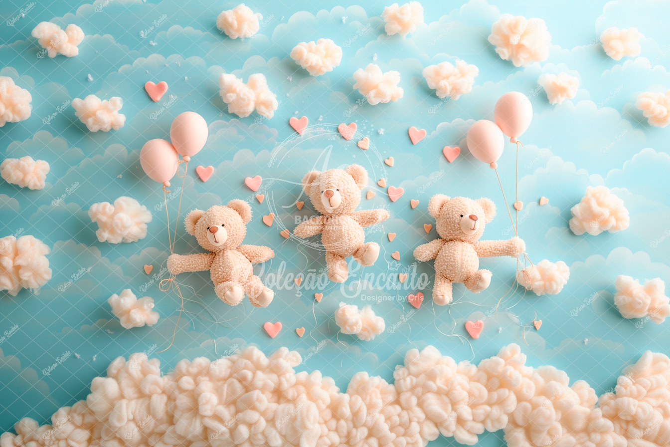 Fundo Fotográfico em Tecido - Urso - Encanto 3D