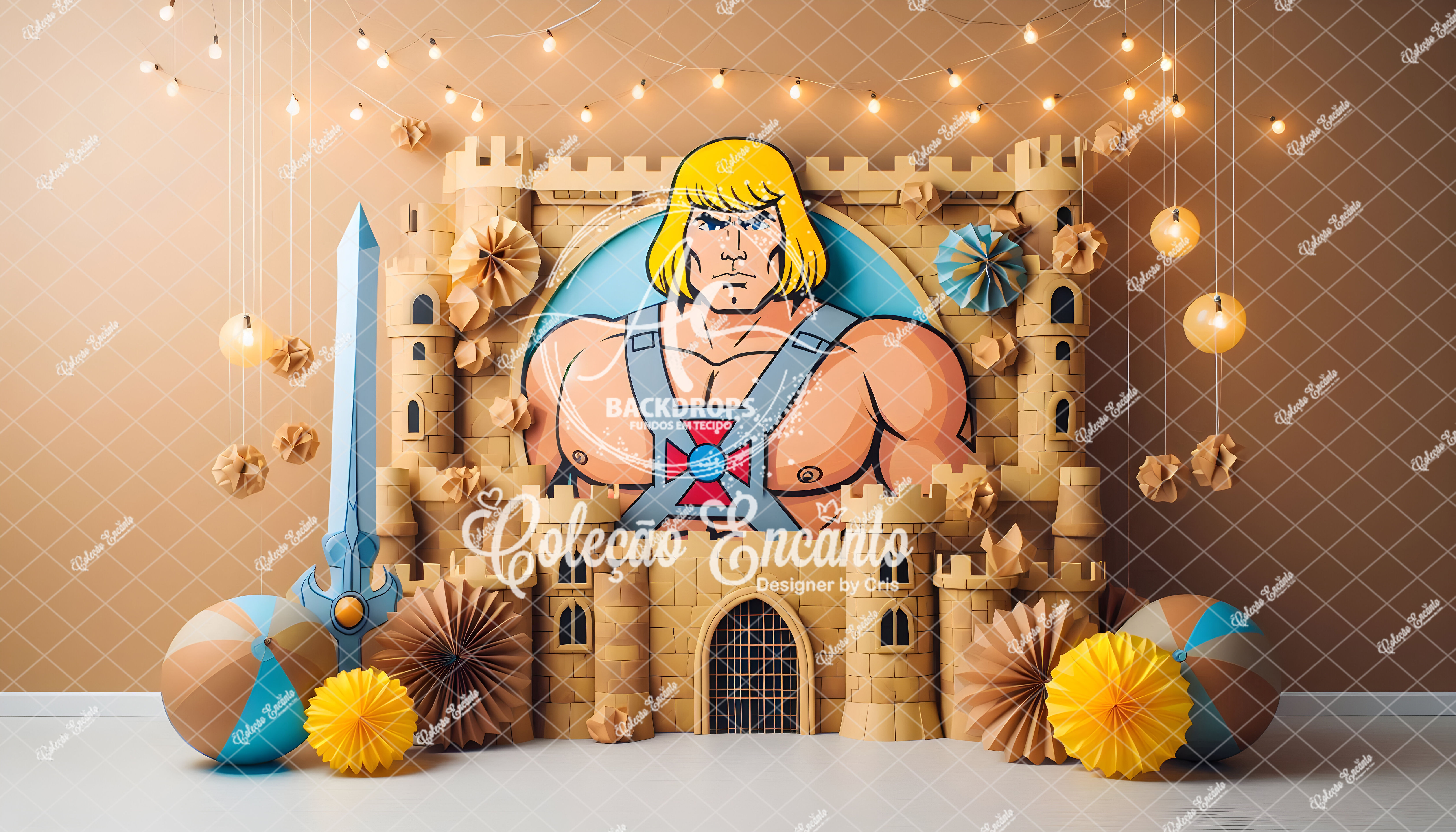 Fundo Fotográfico em Tecido -  He Man - Coleção Encanto