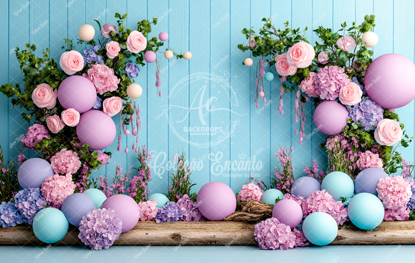 Fundo Fotográfico em Tecido - Floral - Coleção Encanto 3D