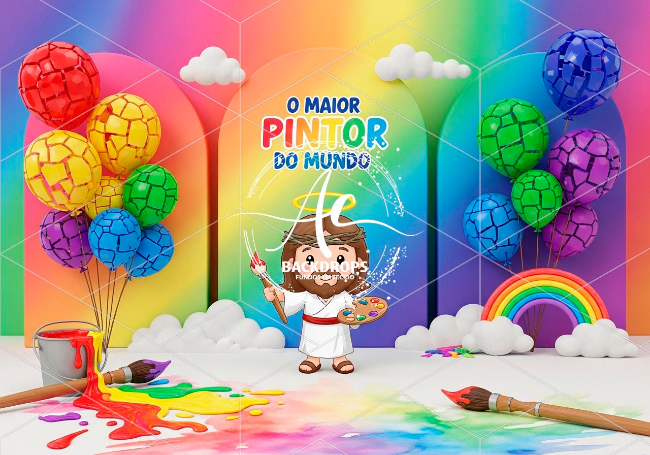 Fundo Fotográfico em Tecido - O Maior Pintor do Mundo - Aline Castro 3D