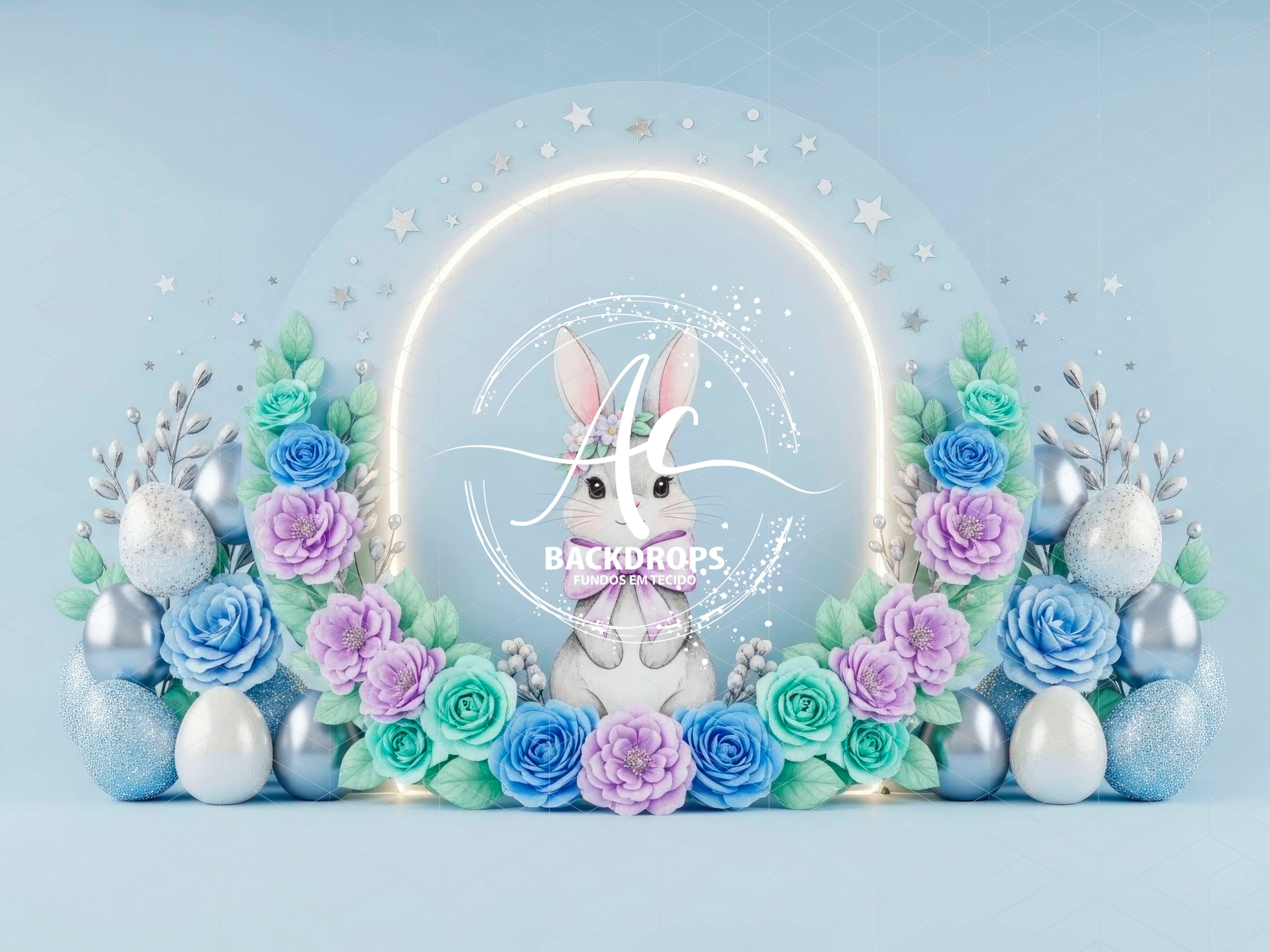 Fundo Fotográfico em Tecido - PASCOA 3D