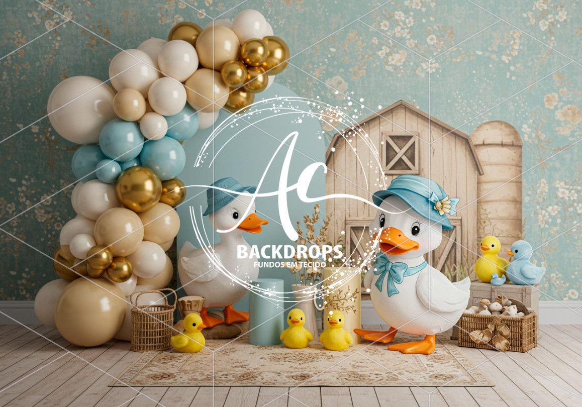 Fundo Fotográfico em Tecido - PATO VINTAGE - 3D