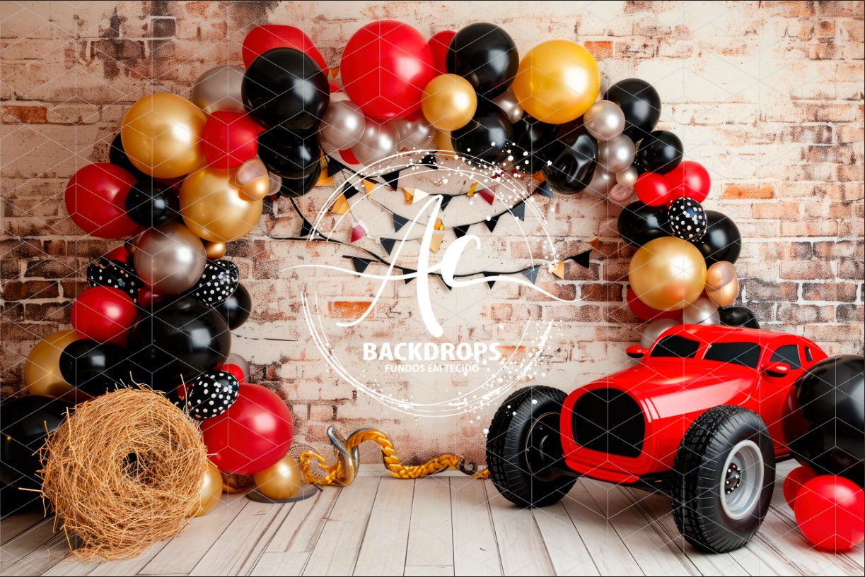 Fundo Fotográfico em Tecido - Carros - 3D