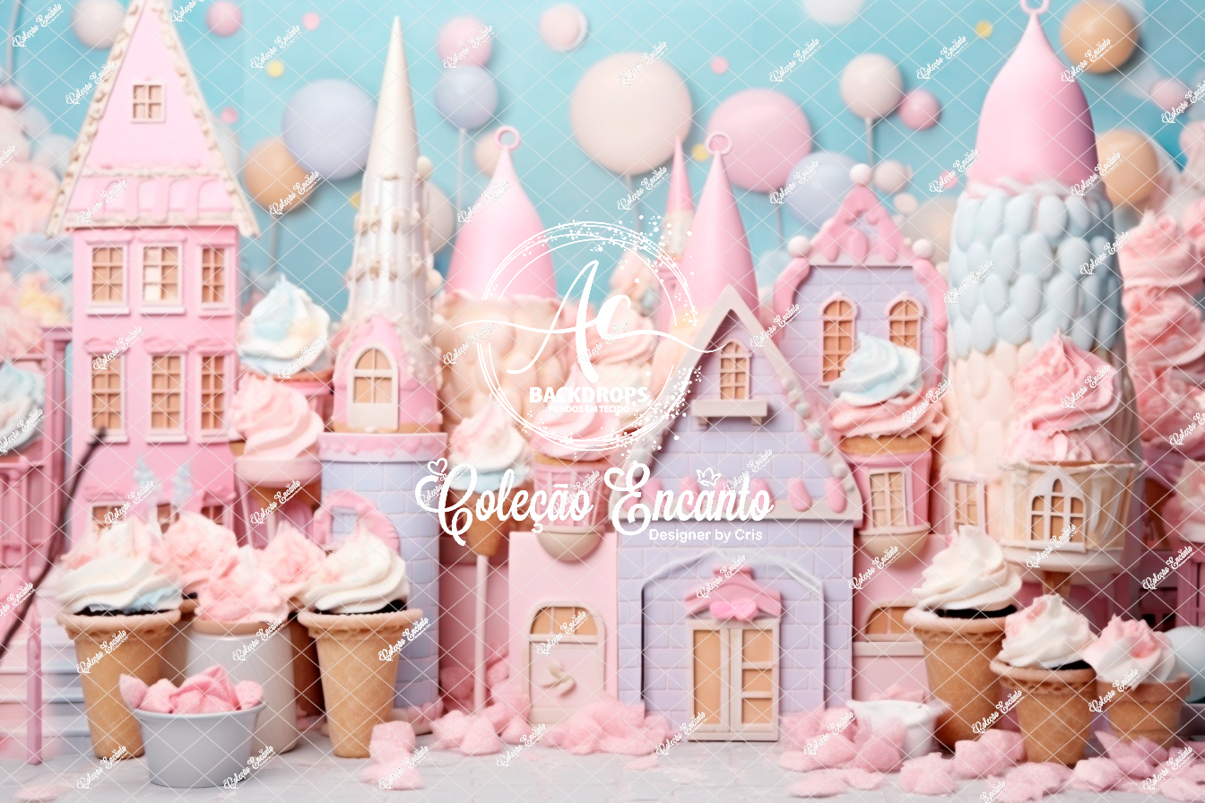 Fundo Fotográfico em Tecido - Casa Doce - Coleção Encanto 3D
