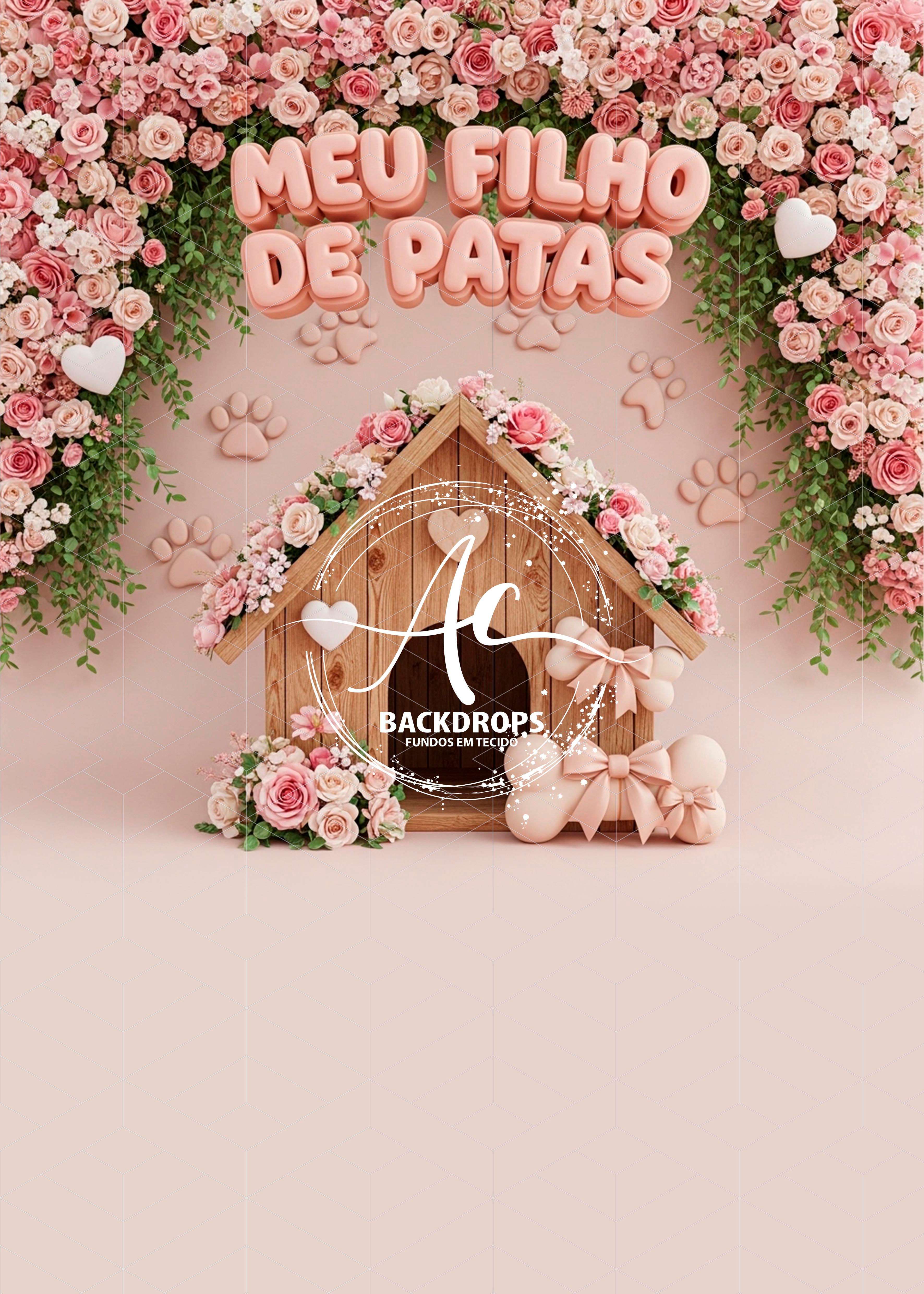 Fundo Fotográfico em Tecido - Dia das Mães, Mãe de Pet - Aline Castro