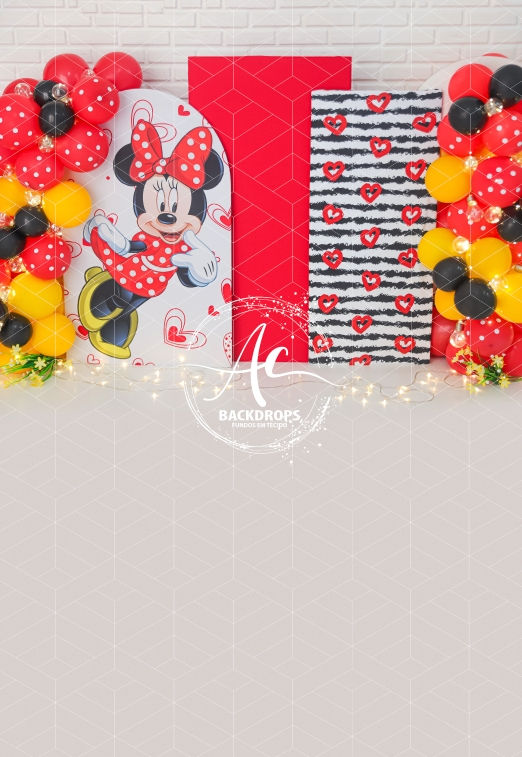 Miniatura: Fundo Fotográfico em Tecido - Minnie - Dayane Fernandes