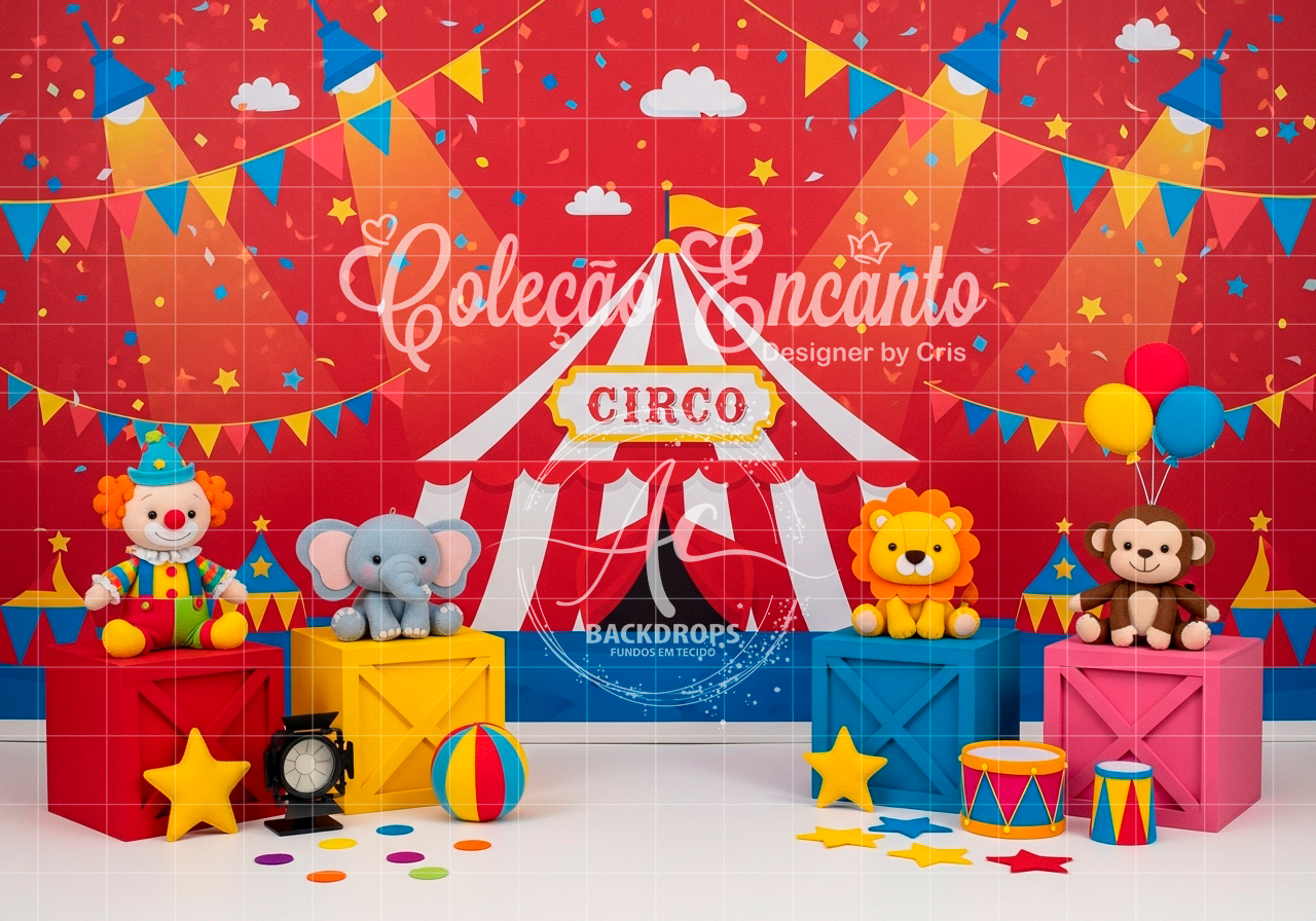 Fundo Fotográfico em Tecido - Circo - Coleção Encanto 3D