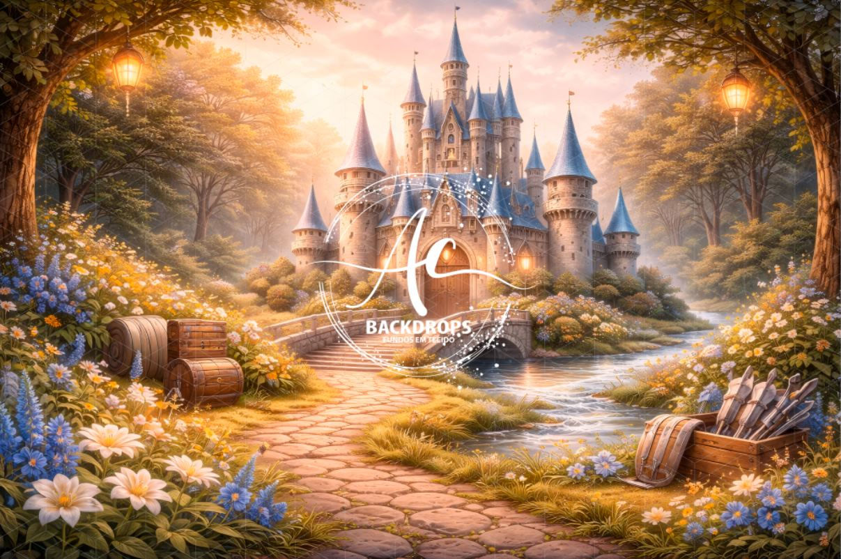 Fundo Fotográfico em Tecido - Bela e a Fera, Coleção Cut - Aline Castro 3D