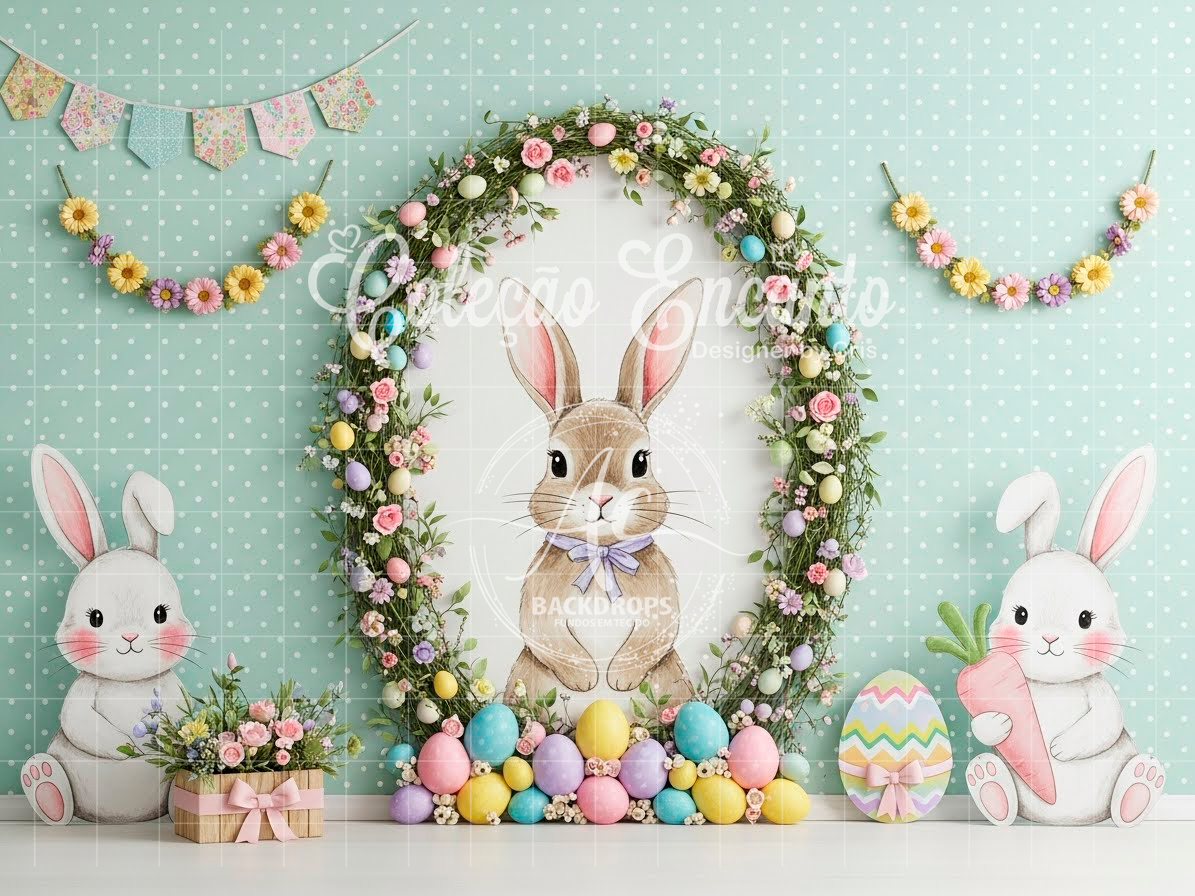 Fundo Fotográfico em Tecido - Páscoa - Encanto 3D