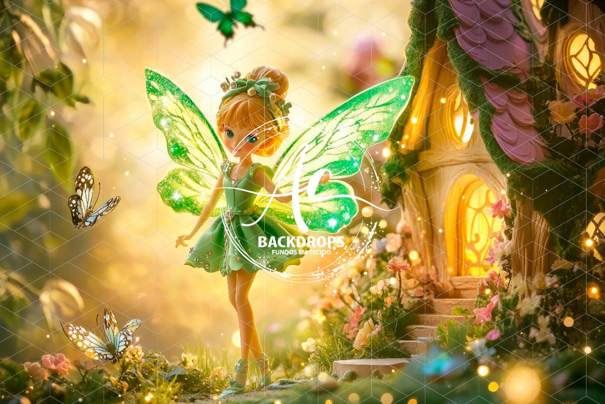 Fundo Fotográfico em Tecido - Tinker Bell