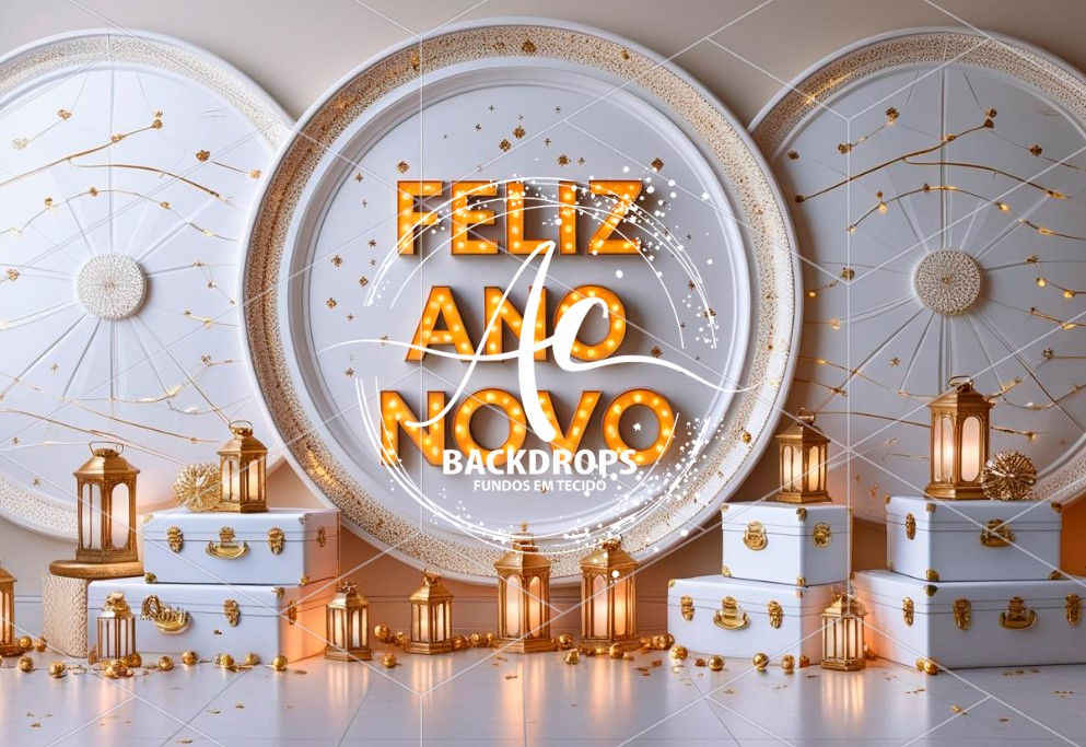 Fundo Fotográfico em Tecido - Ano Novo - 3D