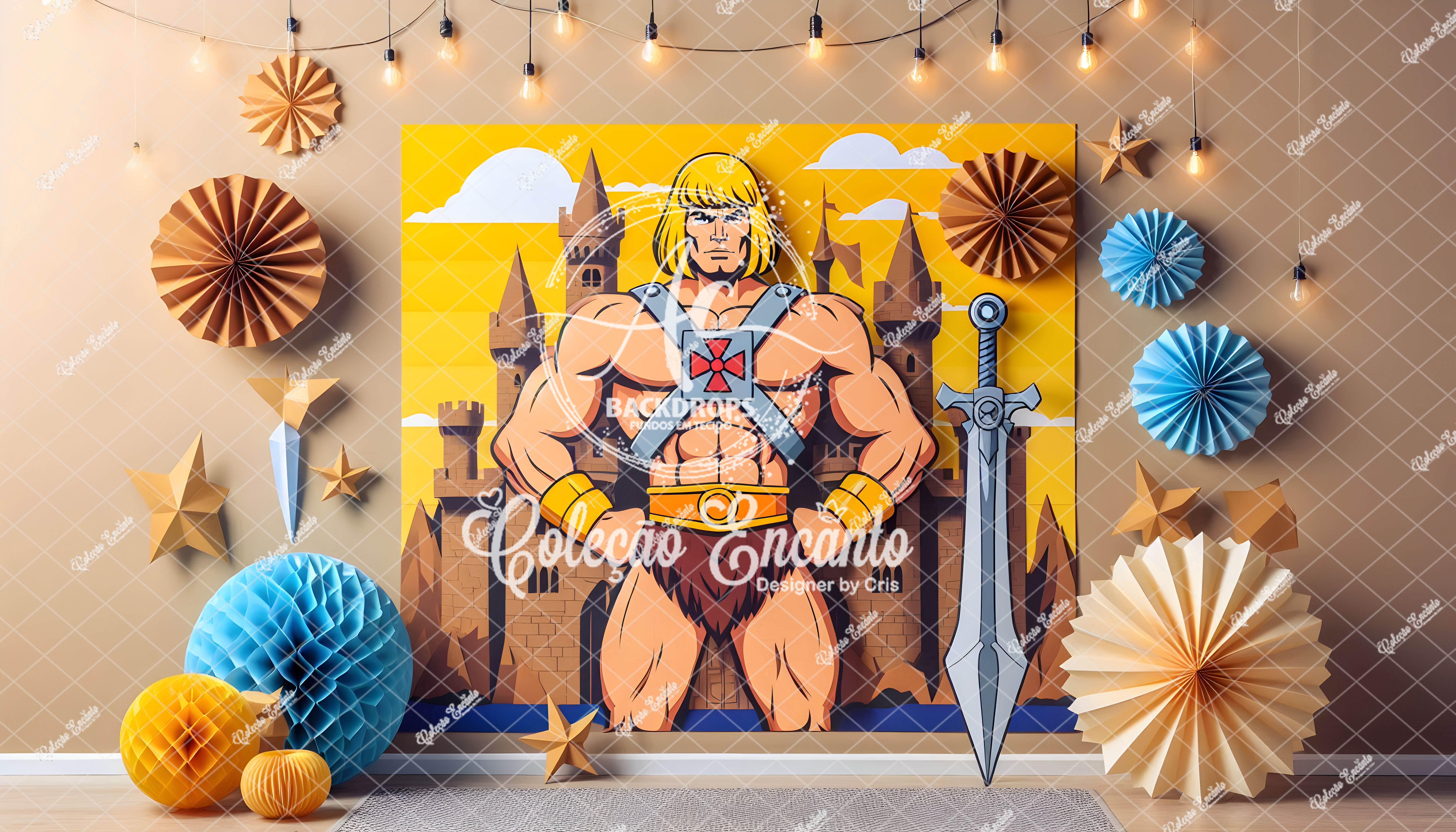 Fundo Fotográfico em Tecido -  He Man - Coleção Encanto