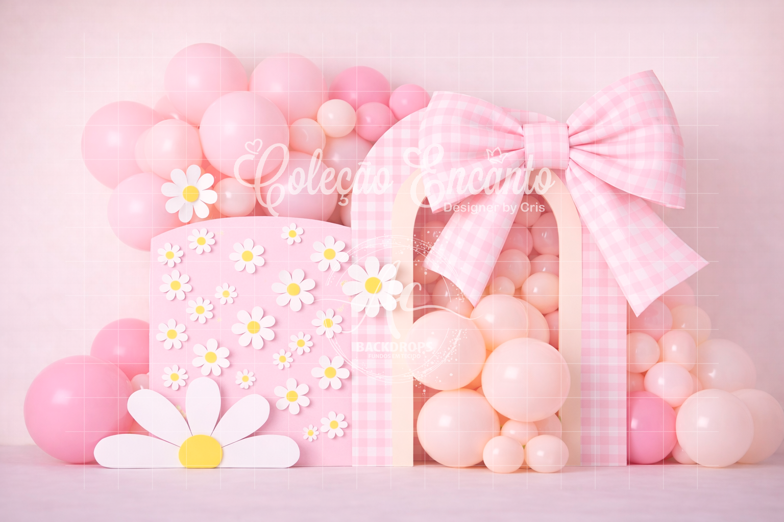 Fundo Fotográfico em Tecido - Margarida - Coleção Encanto 3D