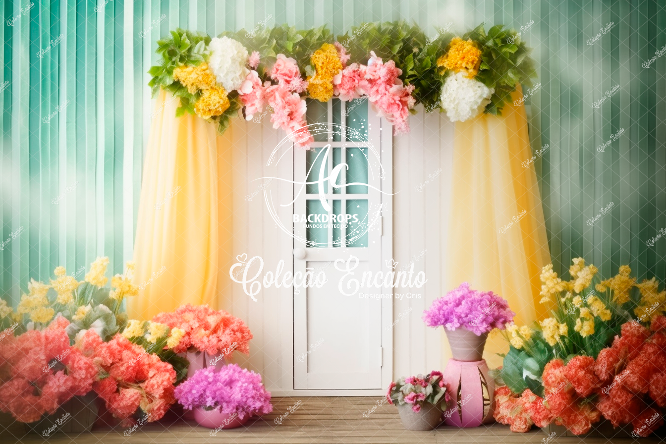 Fundo Fotográfico em Tecido - Floral - Coleção Encanto 3D