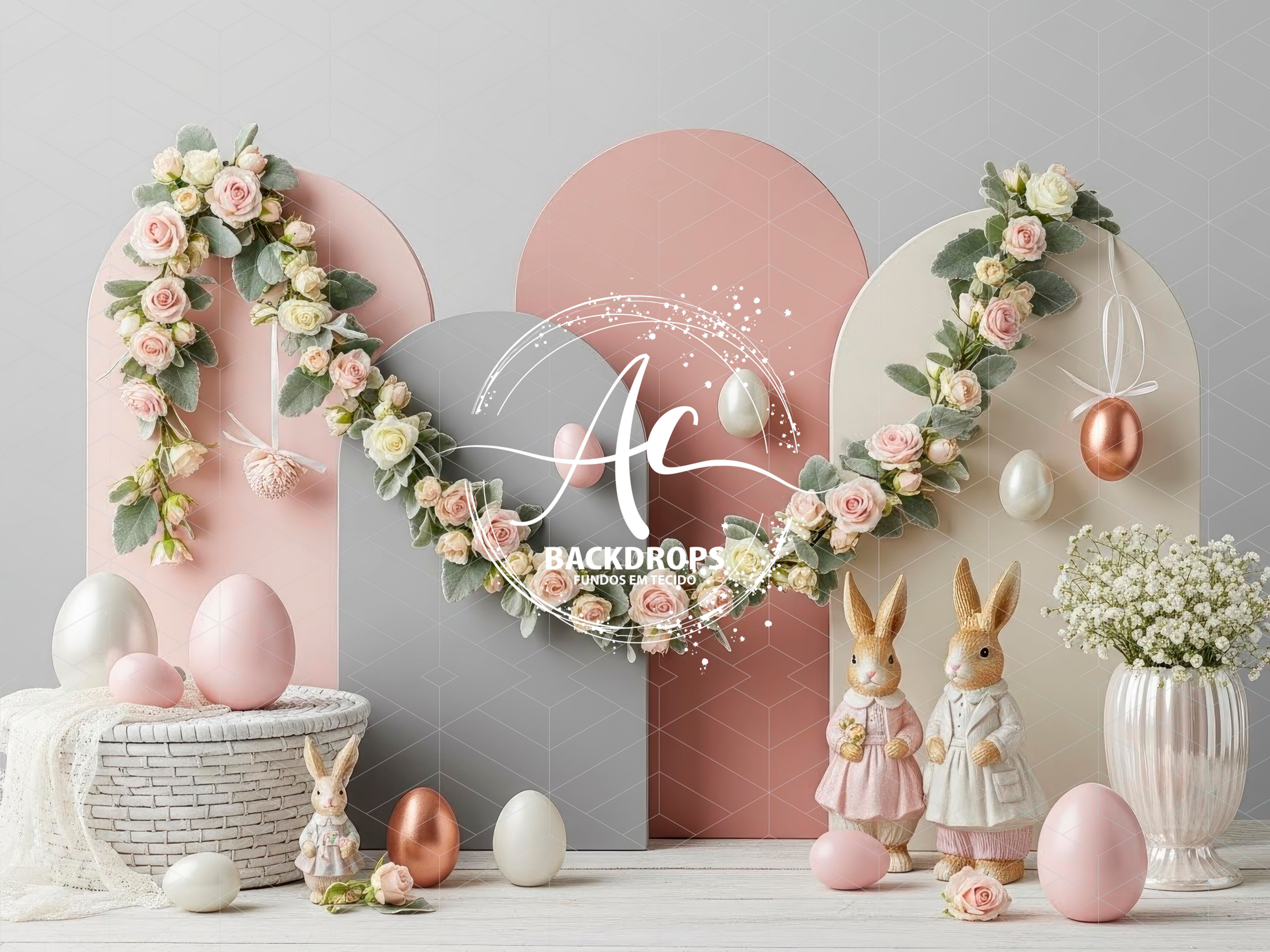 Fundo Fotográfico em Tecido - PASCOA 3D