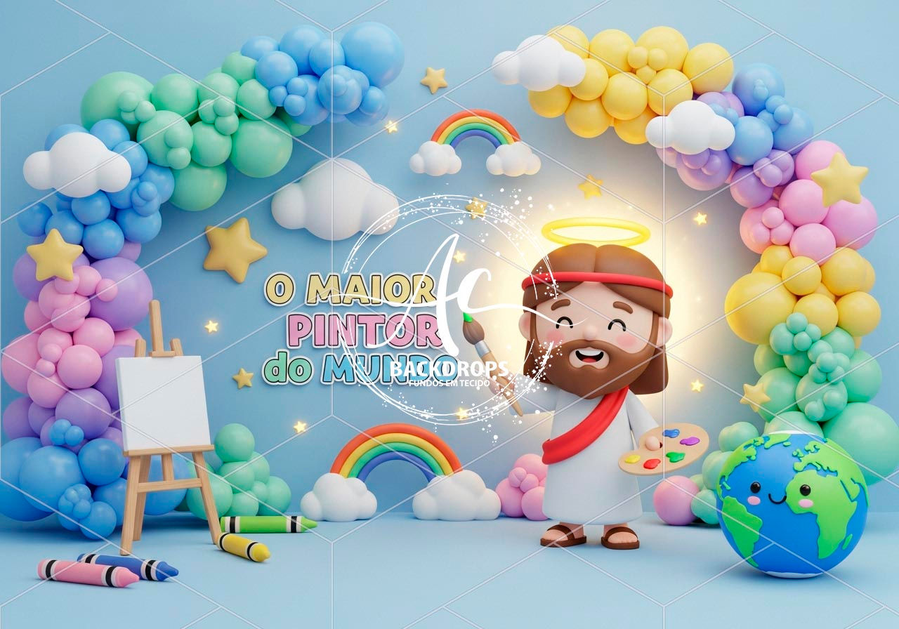 Fundo Fotográfico em Tecido - O maior pintor do mundo - 3D