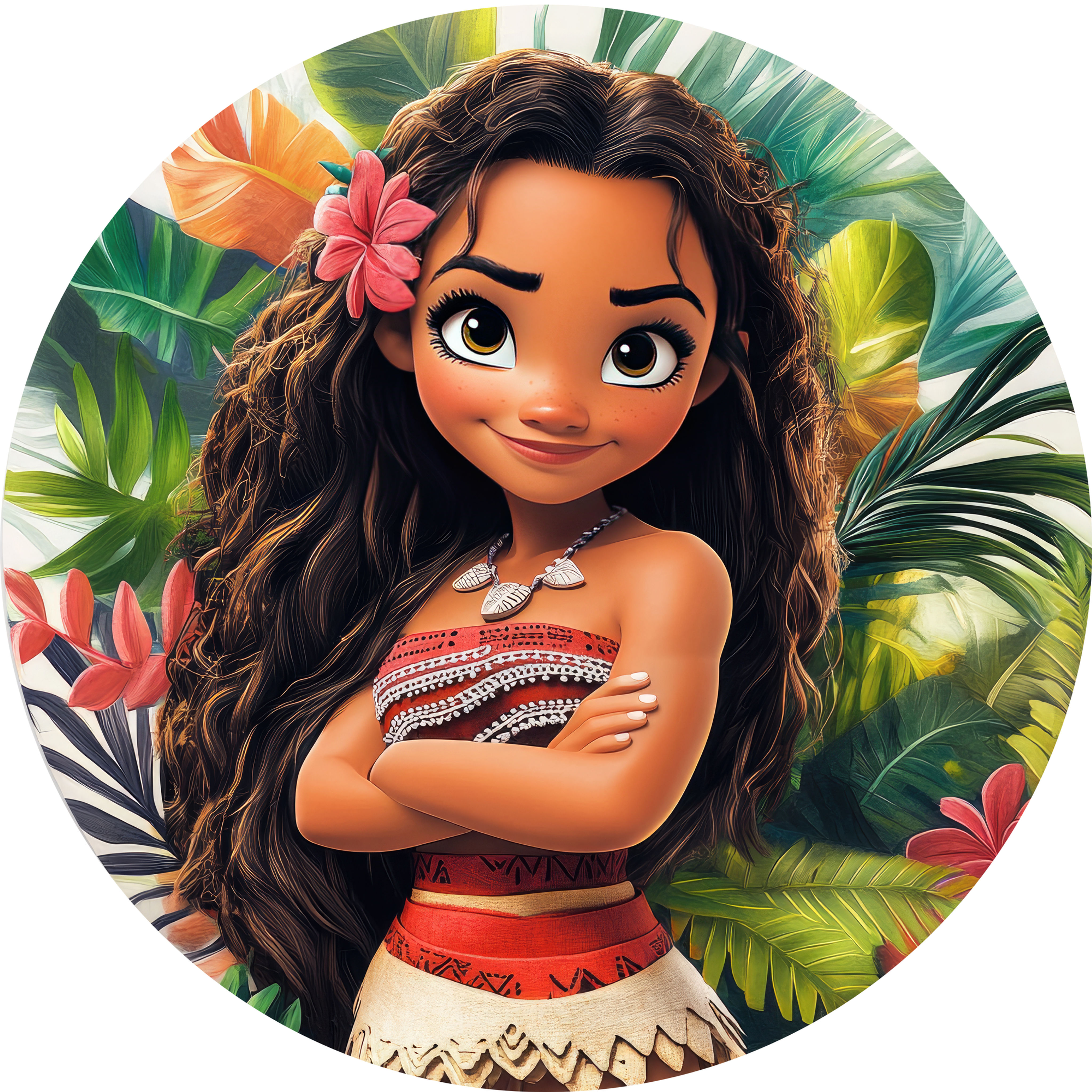 Painel Fotográfico de Festa Redondo Tema - Moana