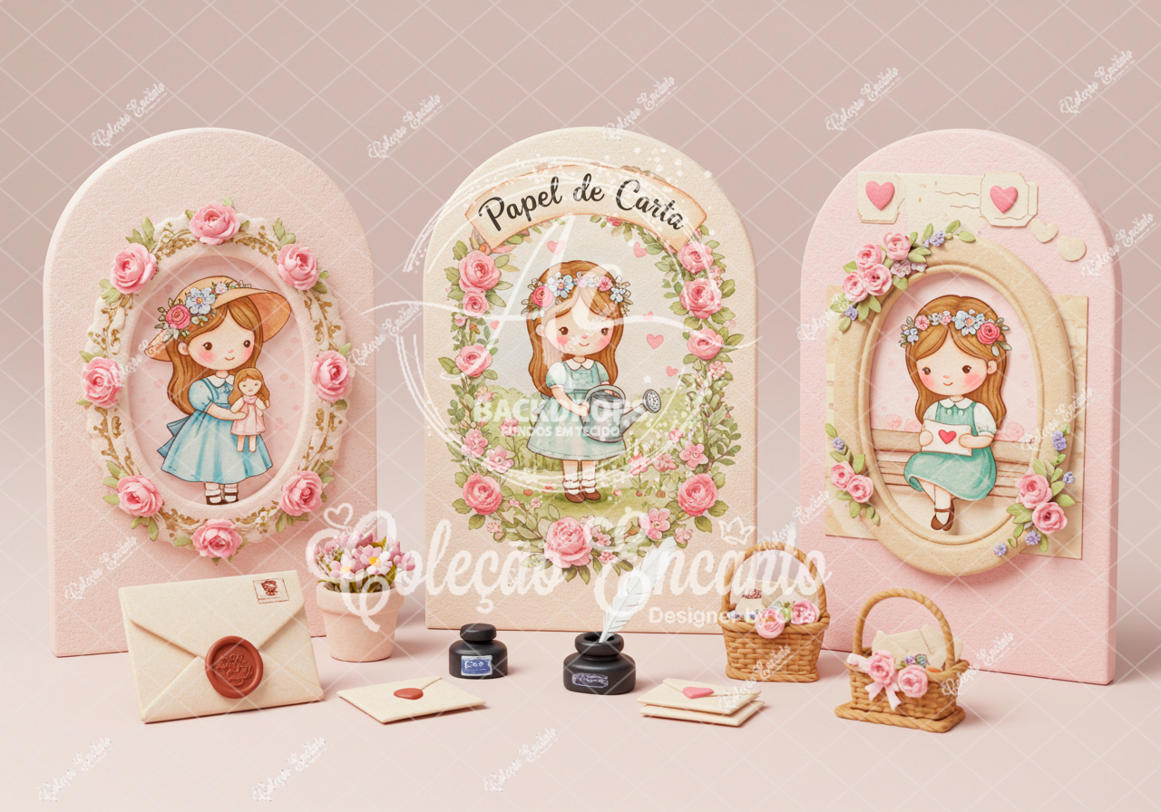 Fundo Fotográfico em Tecido - PAPEL DE CARTA_COLEÇÃO ENCANTO