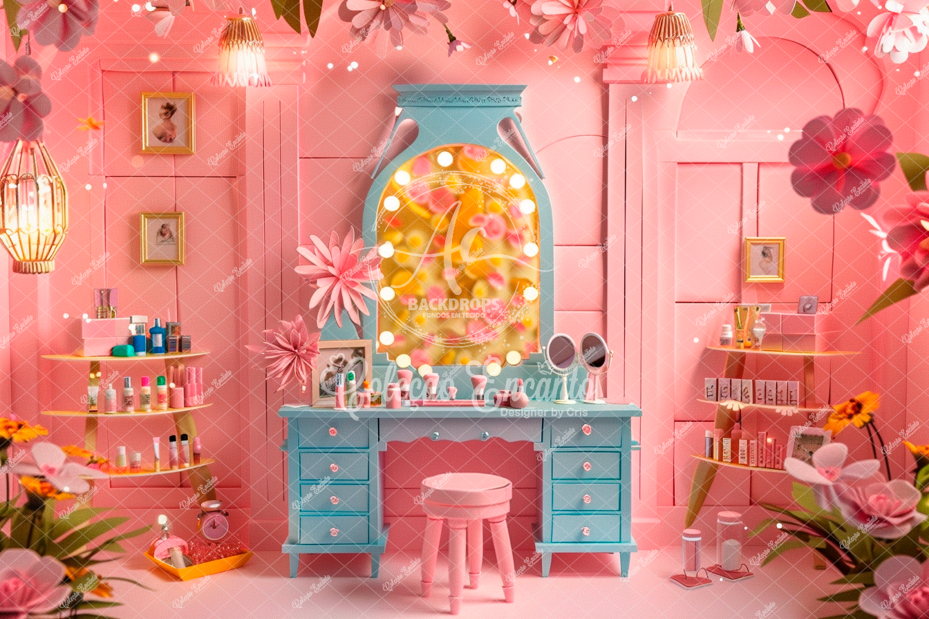 Fundo Fotográfico em Tecido - Salão de Beleza - Encanto 3D