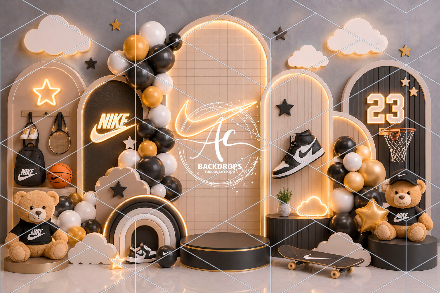 Fundo Fotográfico em Tecido - Marcas, Nike - Aline Castro 3D