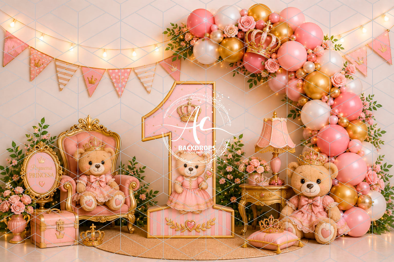 Fundo Fotográfico em Tecido - Smash The Cake, Numero 1 - Aline Castro 3