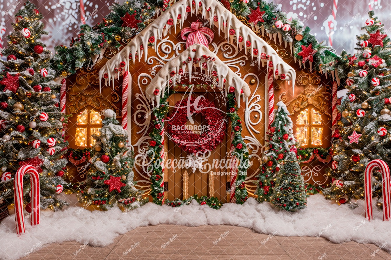 Fundo Fotográfico em Tecido - Natal - Encanto 3D