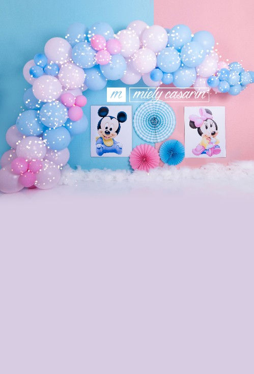 Miniatura: Fundo Fotográfico em Tecido - Minnie/Balão - Miely Casarin