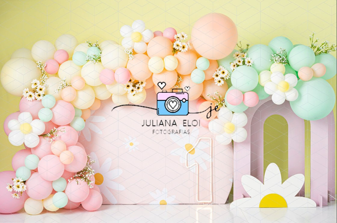 Fundo Fotográfico em Tecido - Baloes -Juliana Eloi