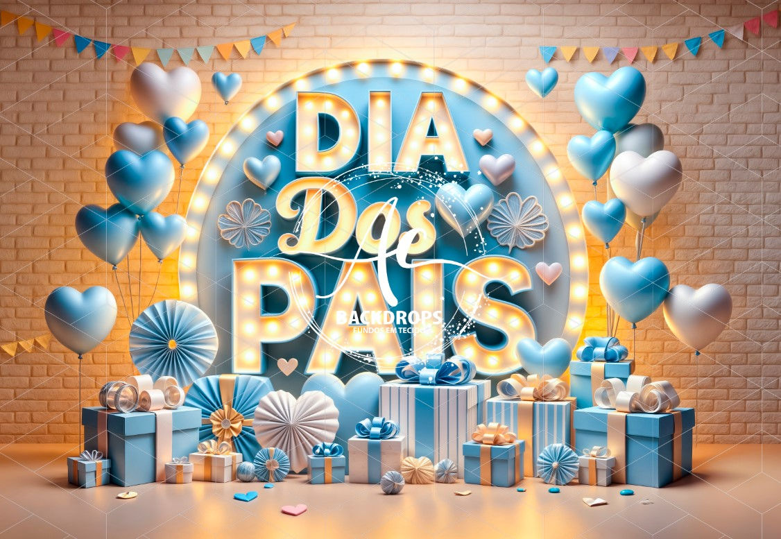 Fundo Fotográfico em Tecido - Dia dos Pais - 3D