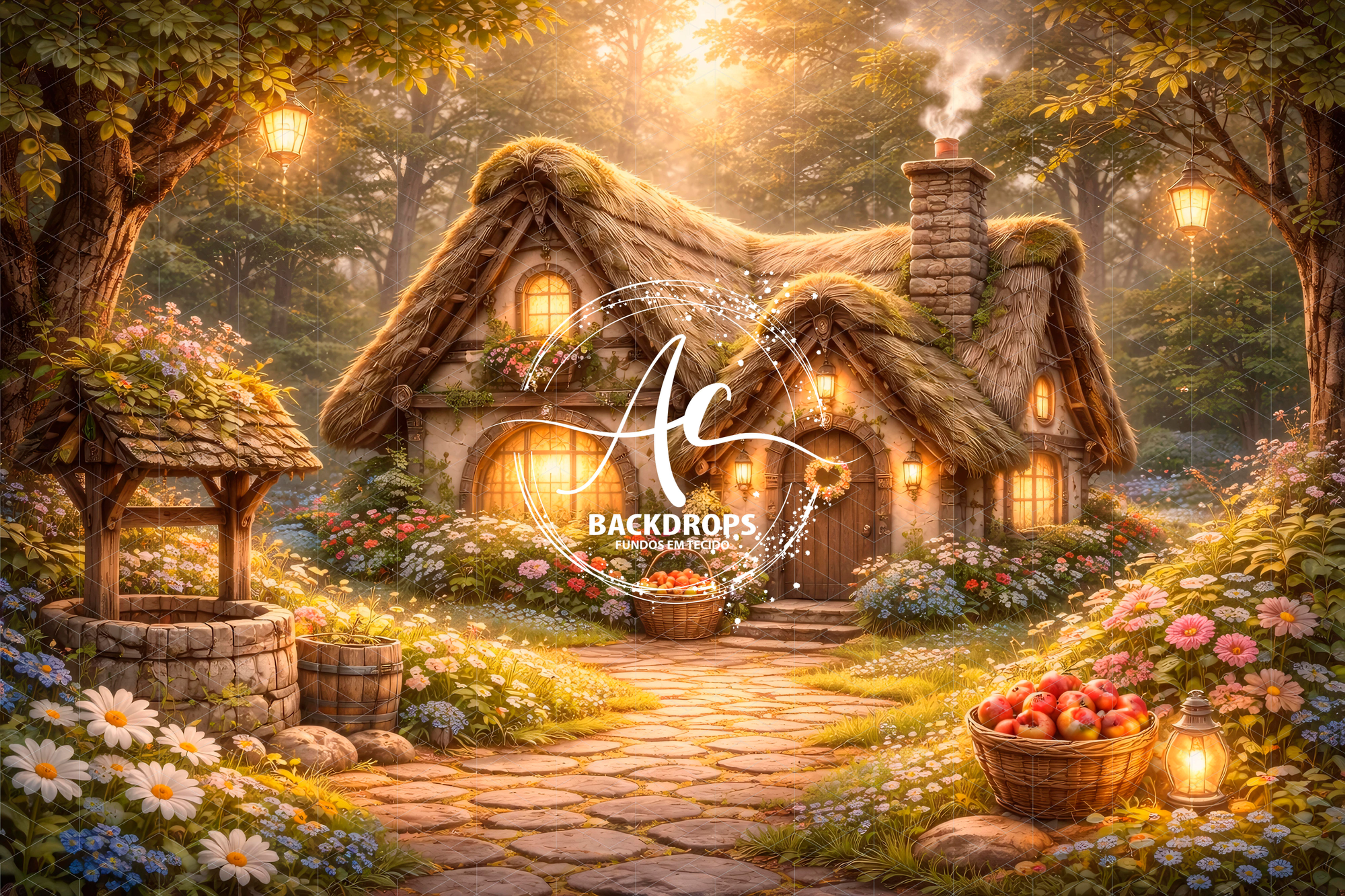 Fundo Fotográfico em Tecido - Branca De Neve, Coleção Cut - Aline Castro, 3D