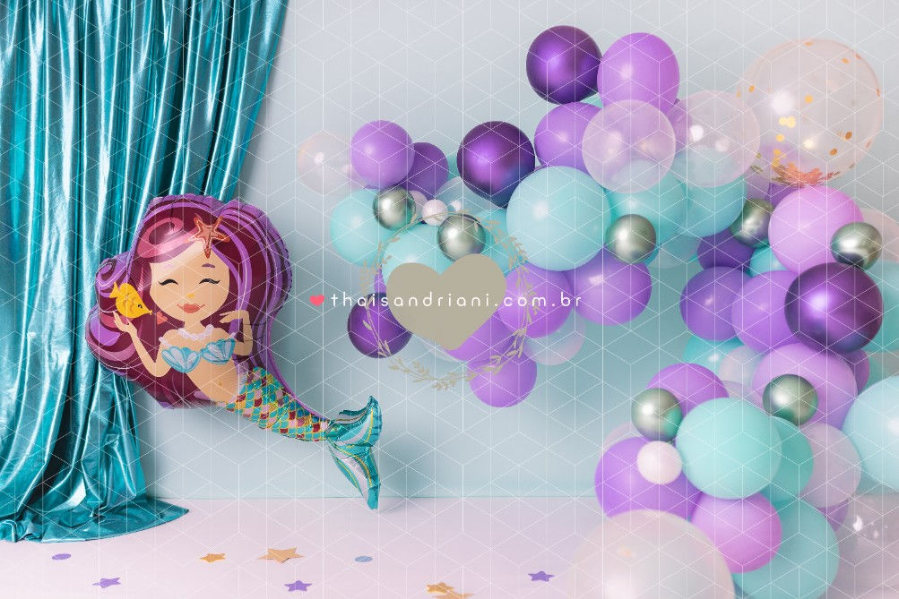 Fundo Fotográfico em Tecido - Sereia- Thais Andriani