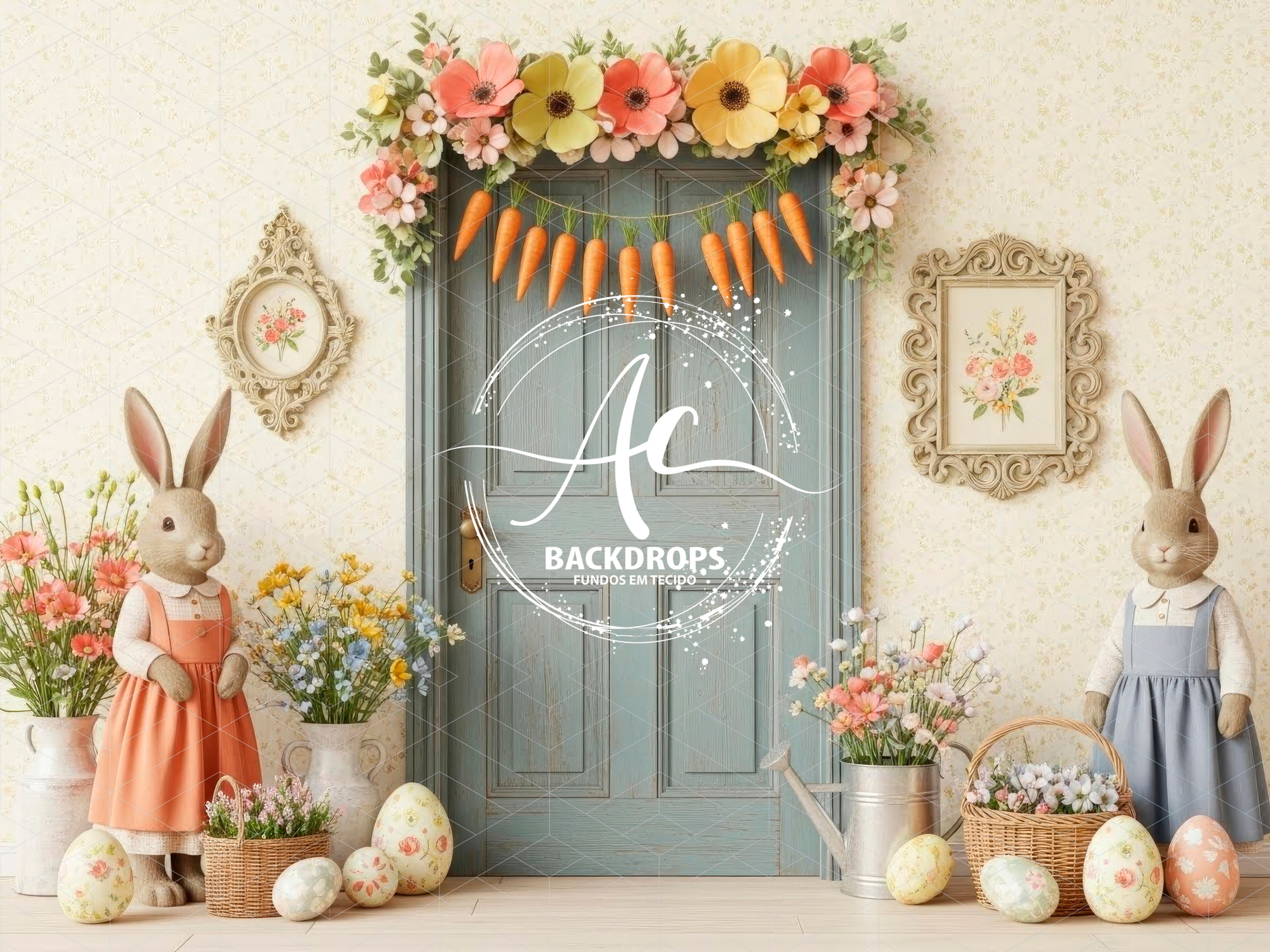 Fundo Fotográfico em Tecido - PASCOA 3D