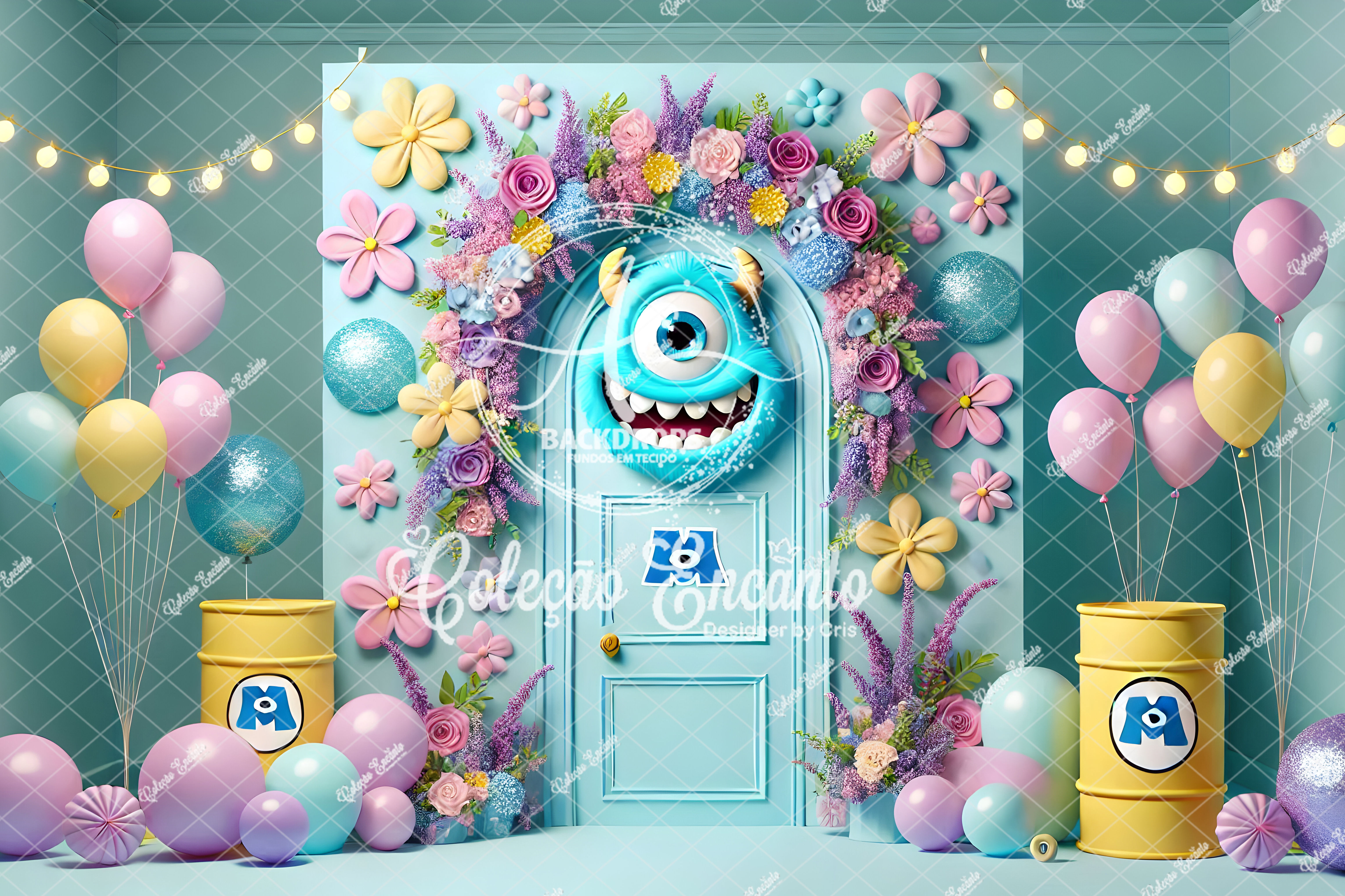 Fundo Fotográfico em Tecido - Monstros SA - Encanto 3D