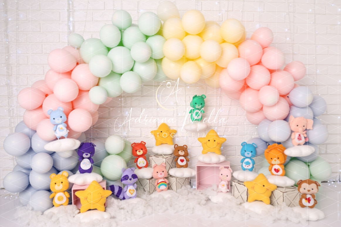 Fundo Fotográfico em Tecido - Ursinhos Carinhosos - Adriana Mella