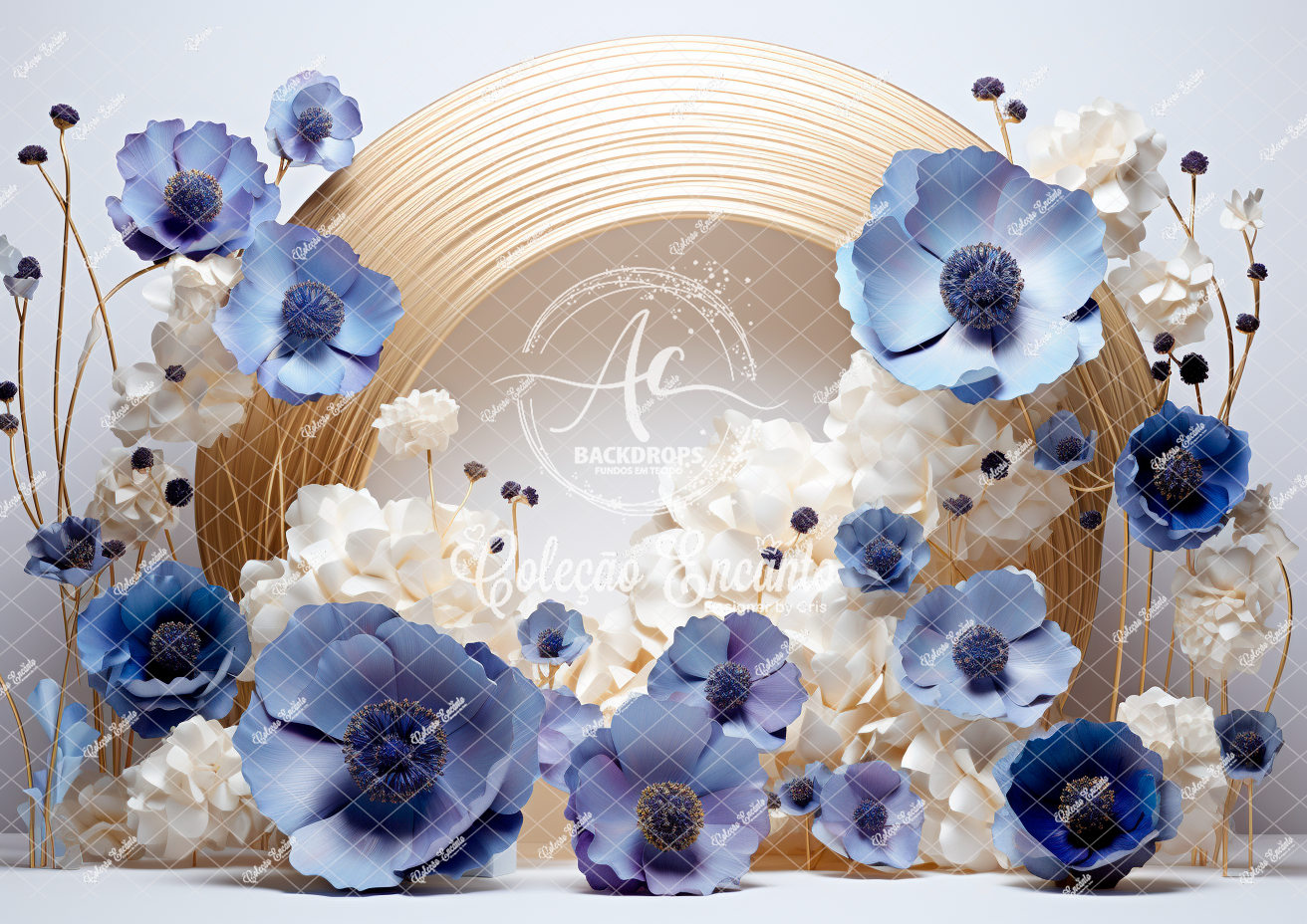 Fundo Fotográfico em Tecido - Flores- Encanto 3D