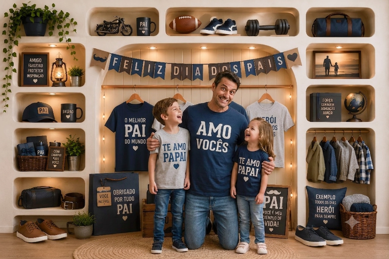 Fundo Fotográfico em Tecido - Dia dos Pais - Aline Castro 3D