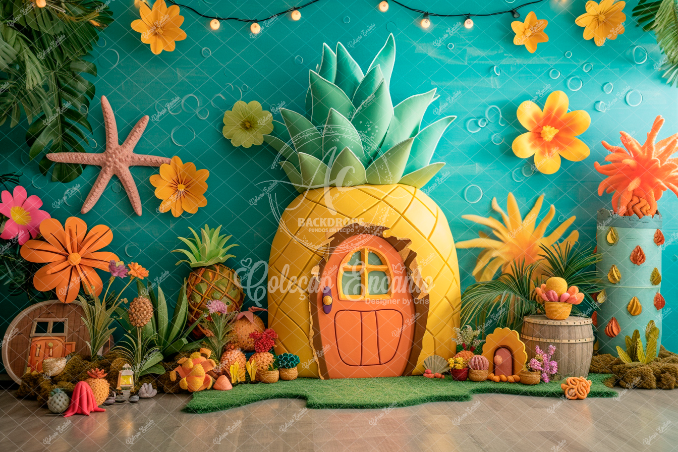 Fundo Fotográfico em Tecido -Bob Esponja - Encanto 3D