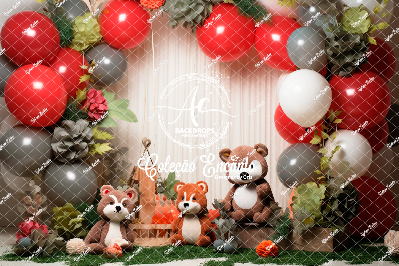 Fundo Fotográfico em Tecido - Floresta Animais - Encanto 3D