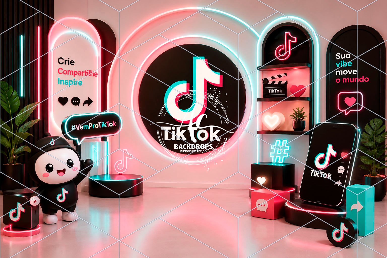 Fundo Fotográfico em Tecido - Tiktok - Aline Castro 3D