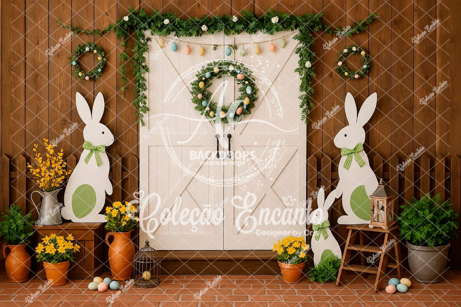 Fundo Fotográfico em Tecido - Páscoa - Encanto 3D