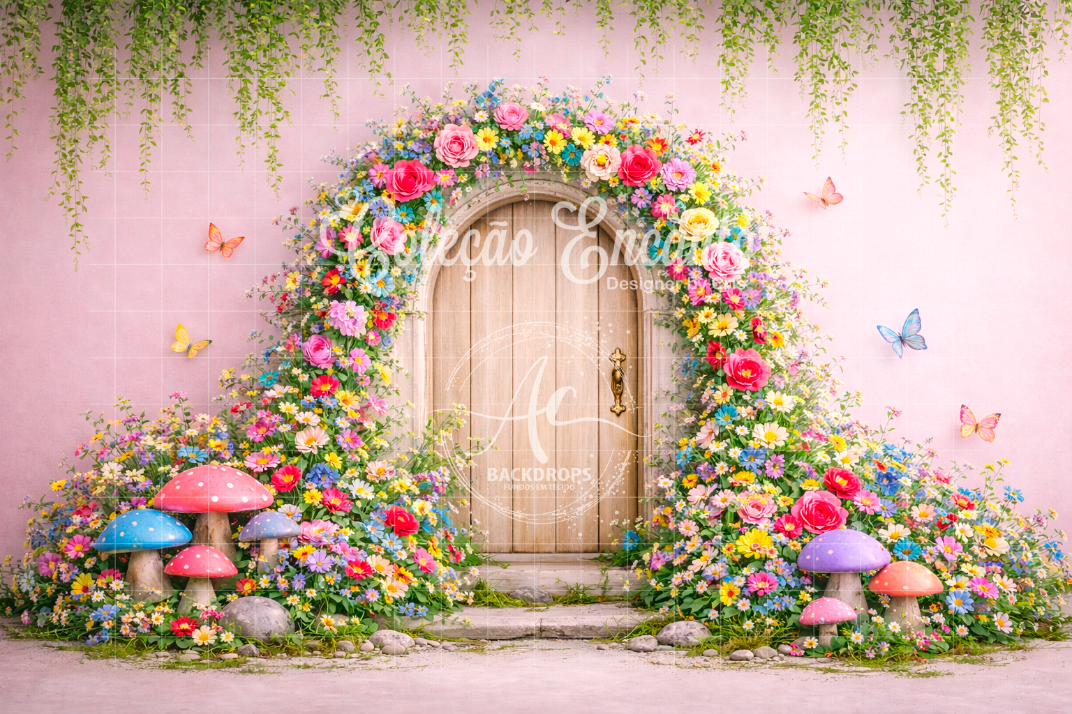 Fundo Fotográfico em Tecido - Floral - Coleção Encanto 3D