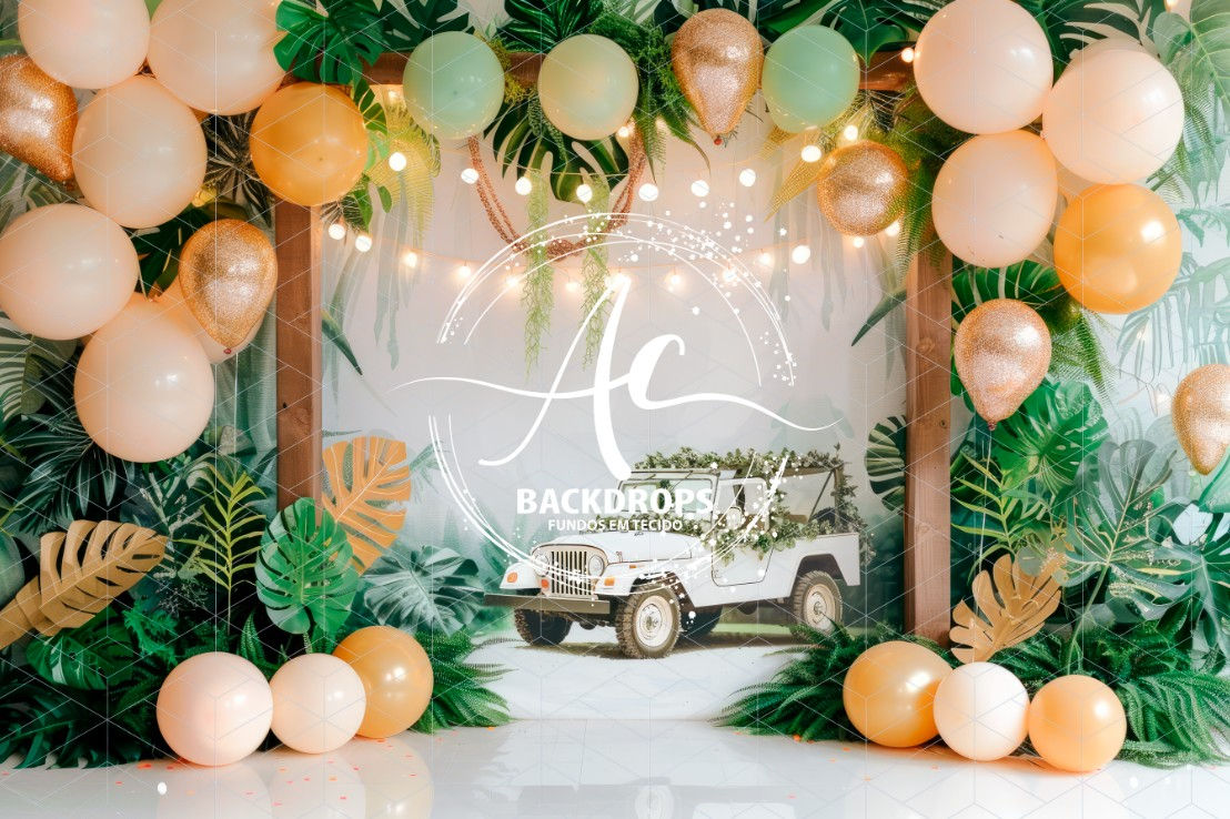 Fundo Fotográfico em Tecido - Safari Animais