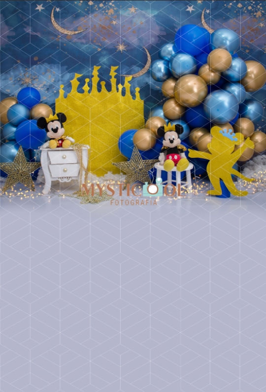 Miniatura: Fundo Fotográfico em Tecido - Mickey Realeza - Mysticool