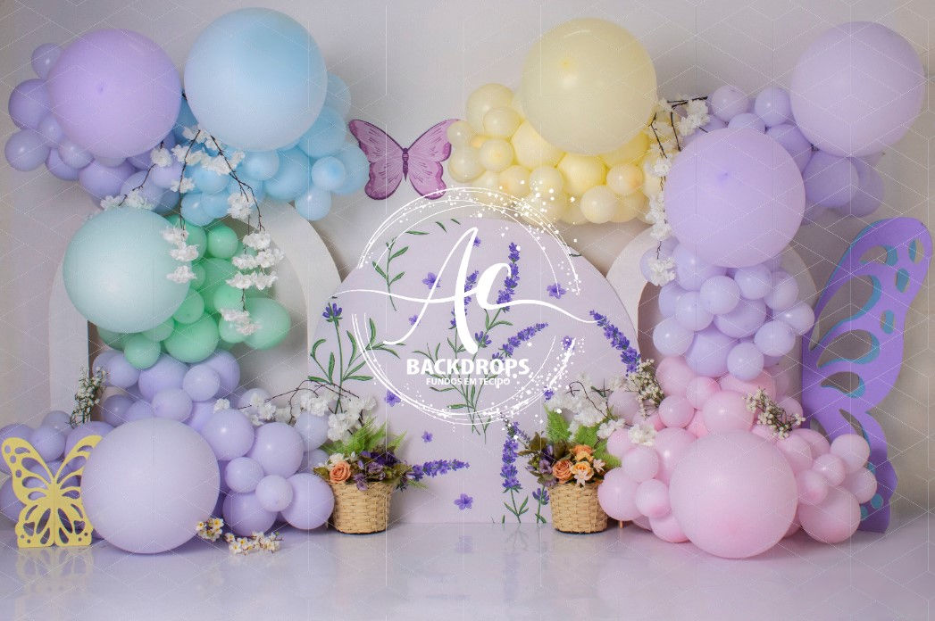 Fundo Fotográfico em Tecido -Borboleta - Nayara Pereira