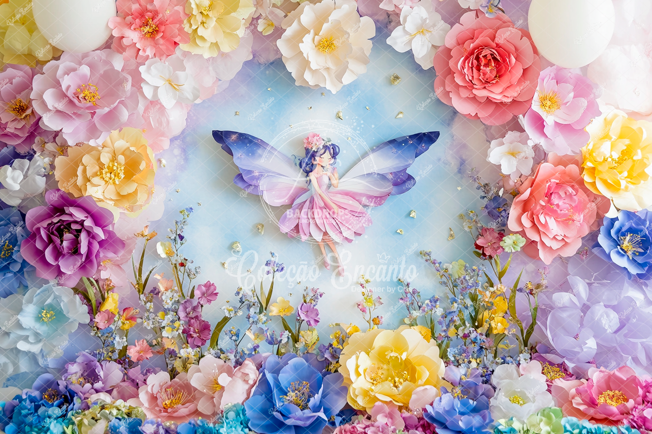 Fundo Fotográfico em Tecido - Fada  - Encanto 3D