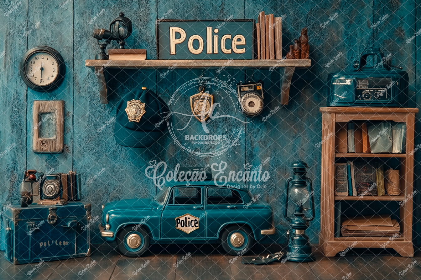Fundo Fotográfico em Tecido - Policia - Encanto 3D