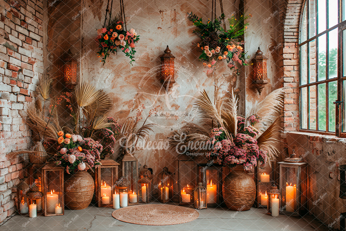 Fundo Fotográfico em Tecido - Dia das Mães - Encanto 3D